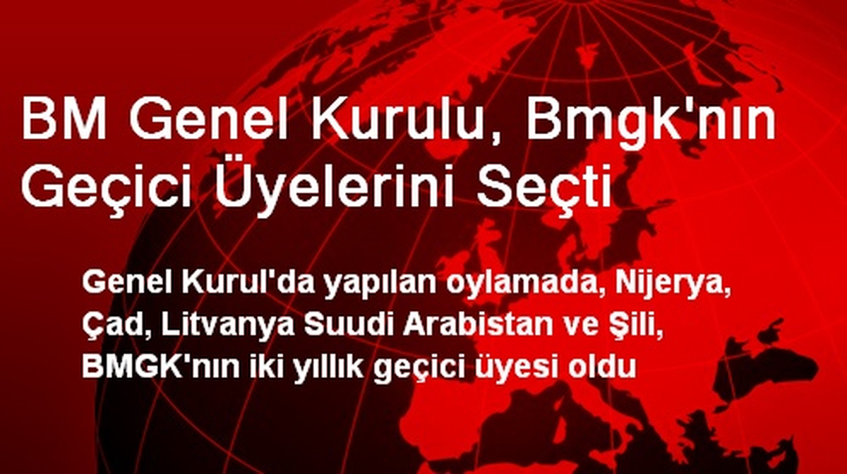 BM Genel Kurulu, BMGK\'nın Geçici Üyelerini Seçti