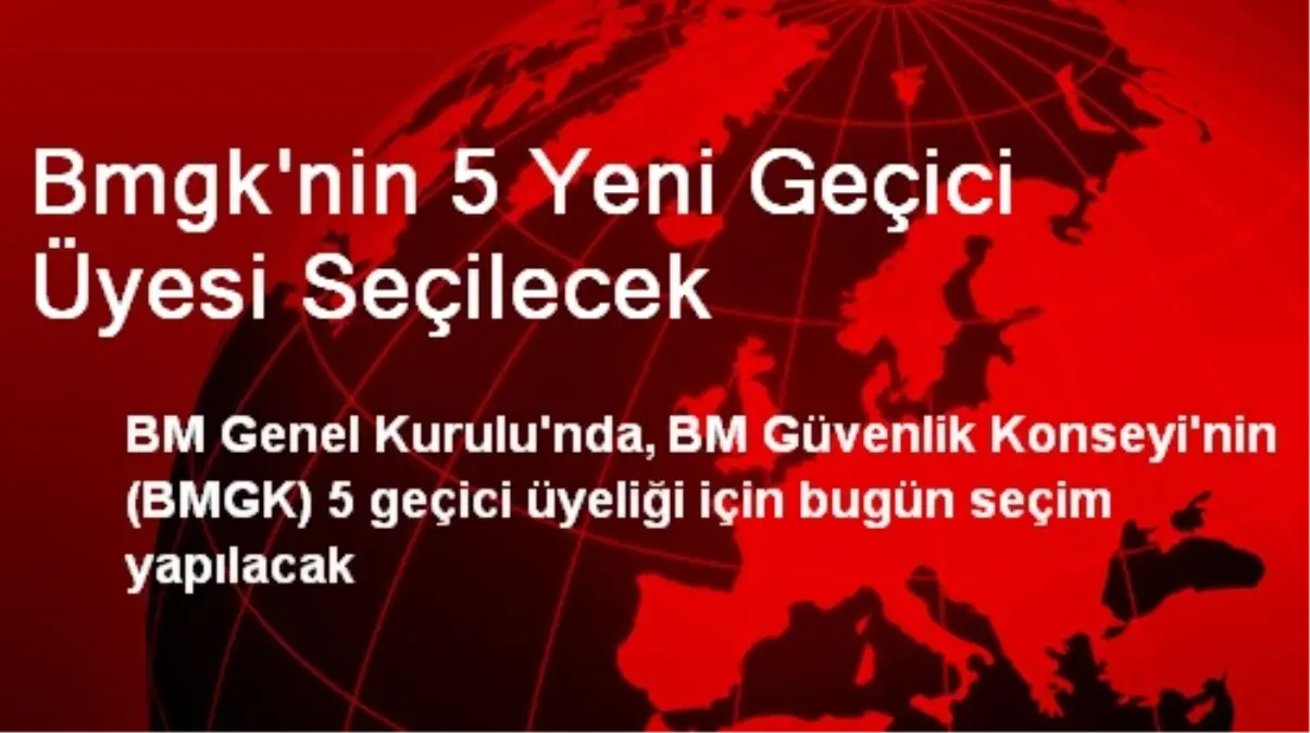 BMGK\'nin 5 Yeni Geçici Üyesi Seçilecek