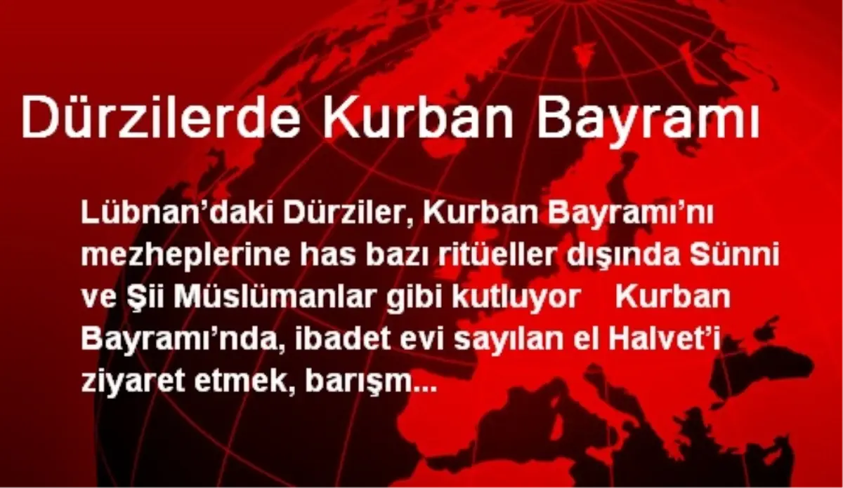 Dürzilerde Kurban Bayramı