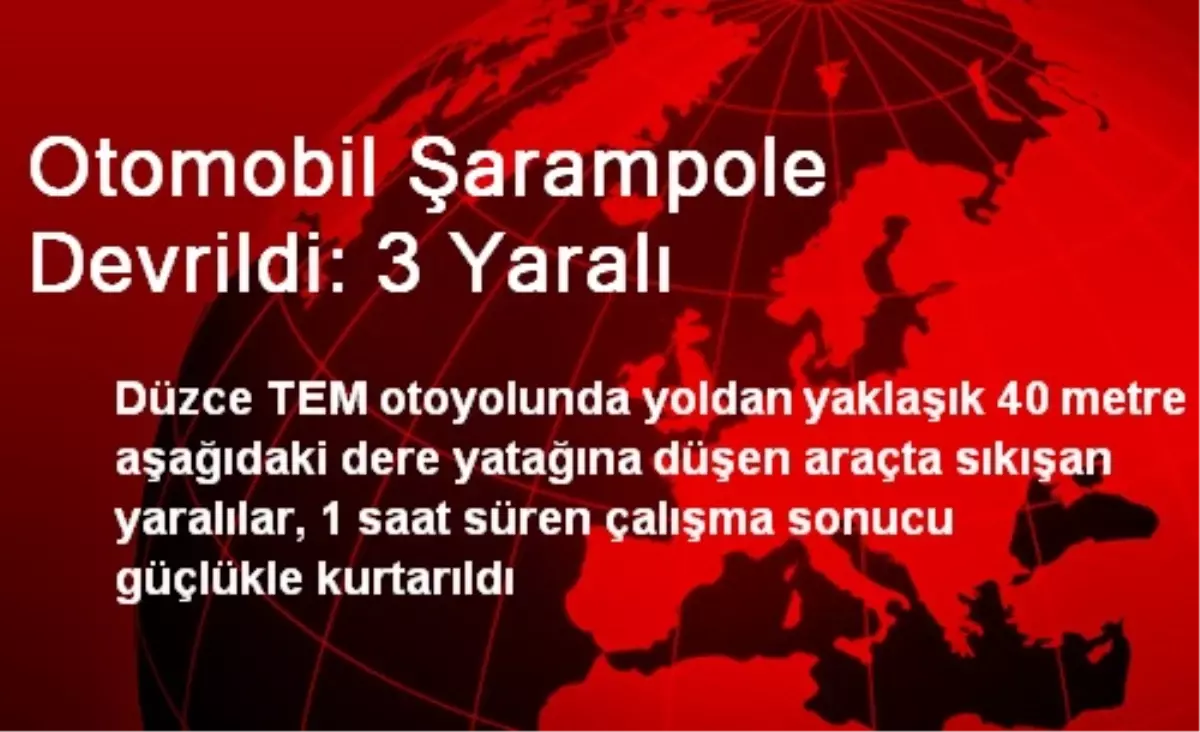 Otomobil Şarampole Devrildi: 3 Yaralı