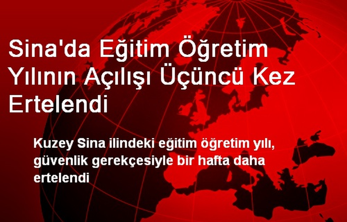 Sina\'da Eğitim Öğretim Yılının Açılışı Üçüncü Kez Ertelendi