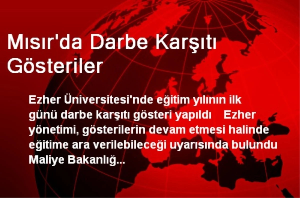 Mısır\'da Darbe Karşıtı Gösteriler