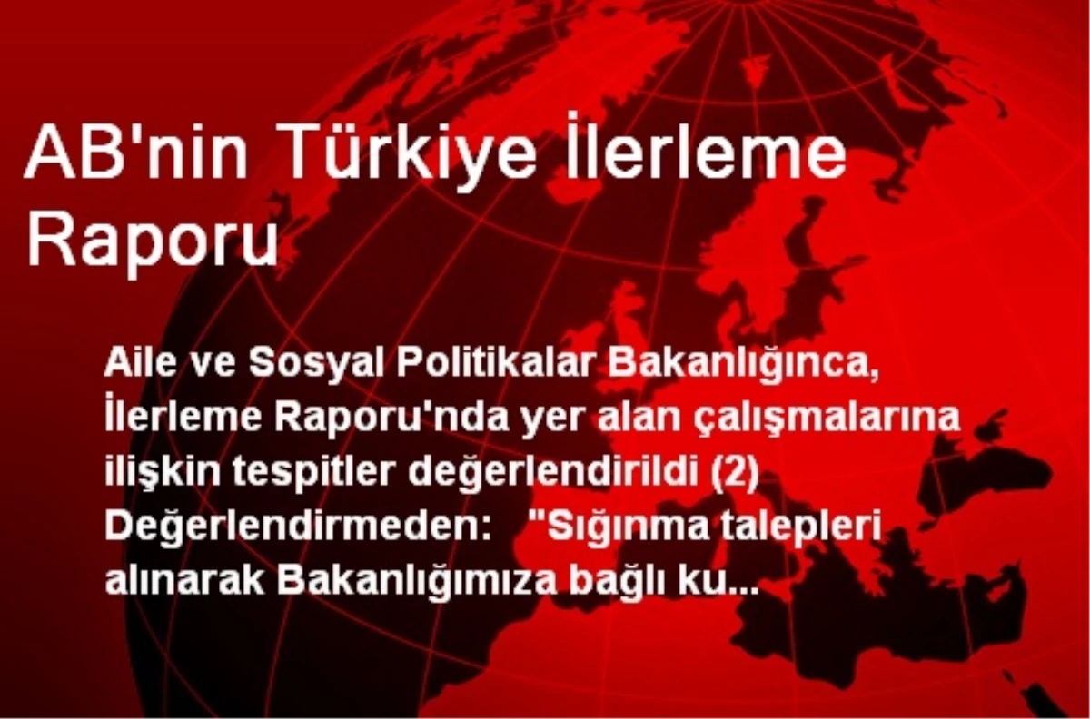 AB\'nin Türkiye İlerleme Raporu