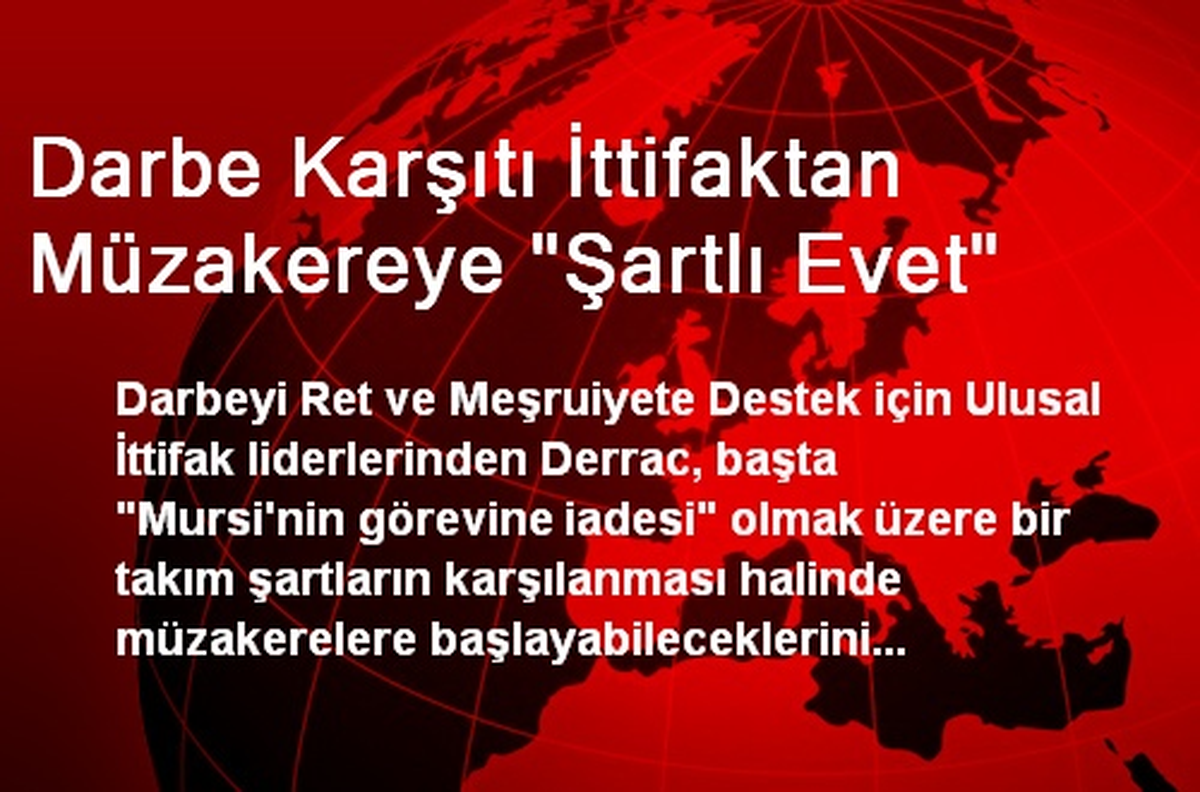Darbe Karşıtı İttifaktan Müzakereye "Şartlı Evet"