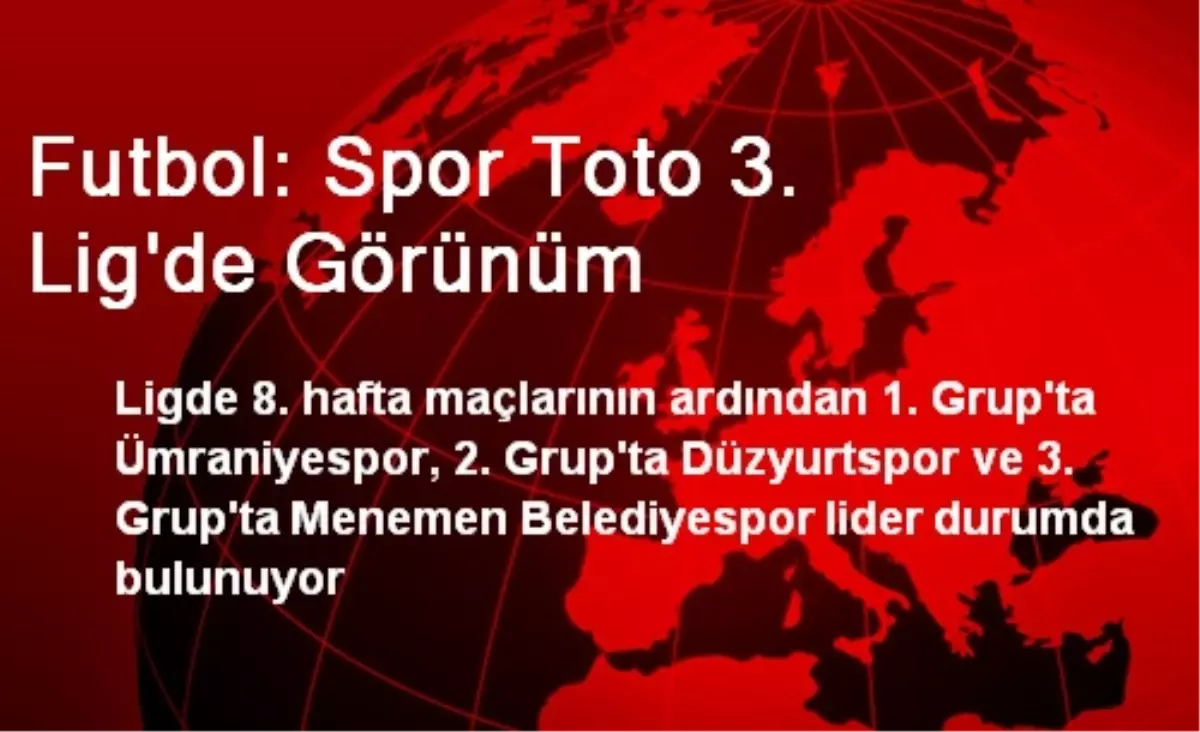Futbol: Spor Toto 3. Lig\'de Görünüm