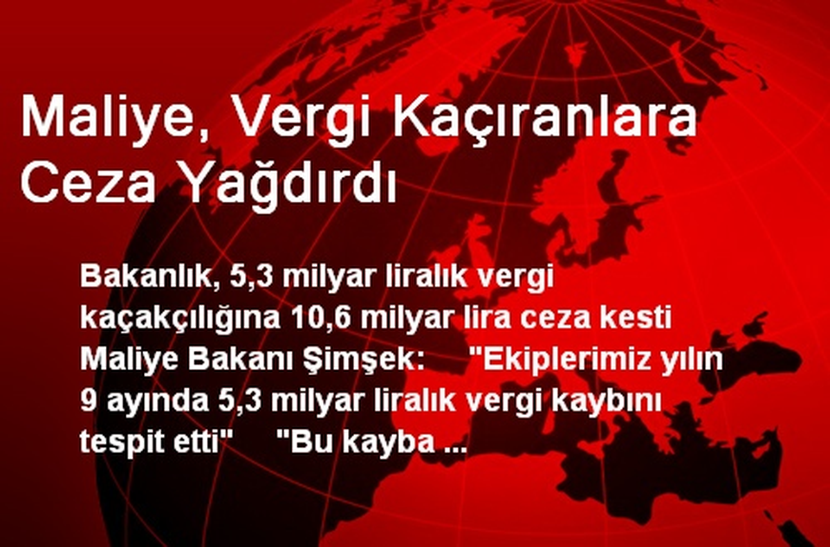 Maliye, Vergi Kaçıranlara Ceza Yağdırdı