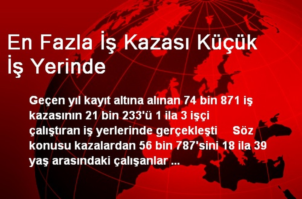 En Fazla İş Kazası Küçük İş Yerinde