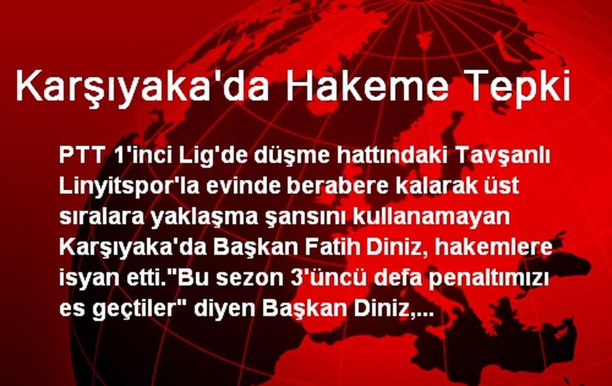 Karşıyaka\'da Hakeme Tepki