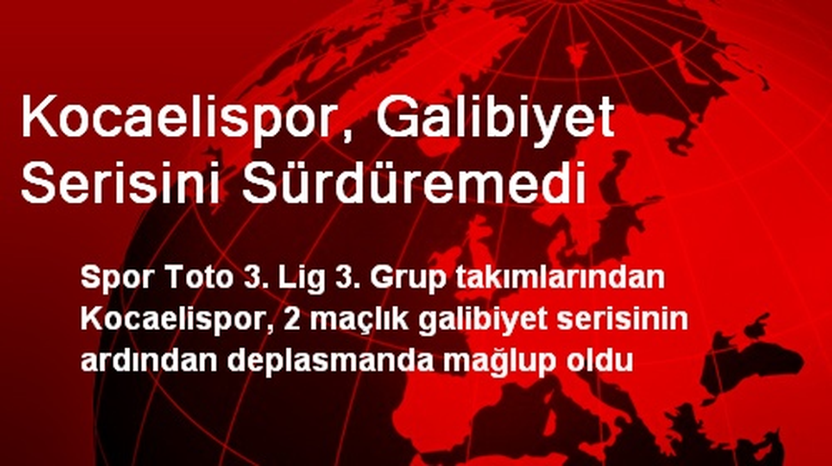 Kocaelispor, Galibiyet Serisini Sürdüremedi