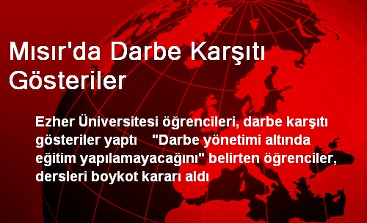 Mısır\'da Darbe Karşıtı Gösteriler