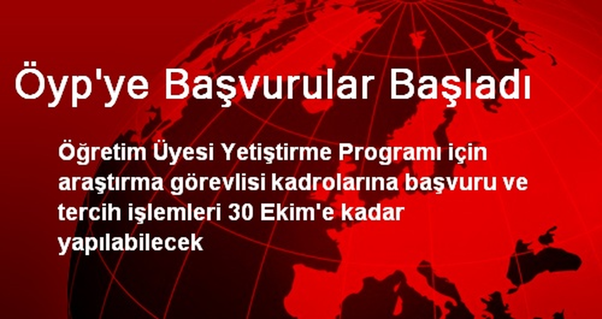 ÖYP\'ye Başvurular Başladı