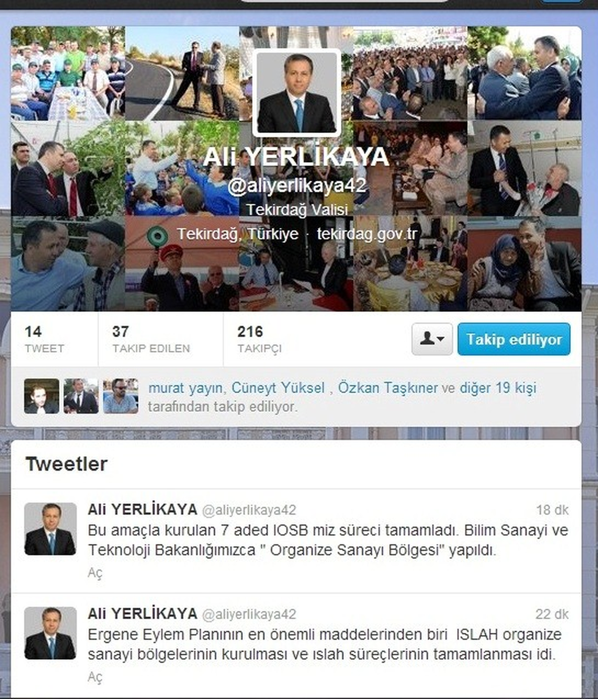 Vali Müjdeyi Twitter\'dan Verdi
