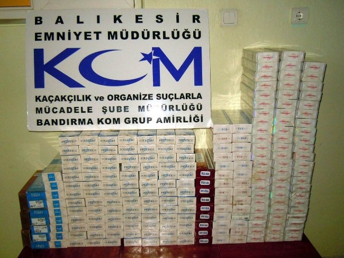 Bandırma\'da 2 Bin 600 Paket Kaçak Sigara Ele Geçirildi