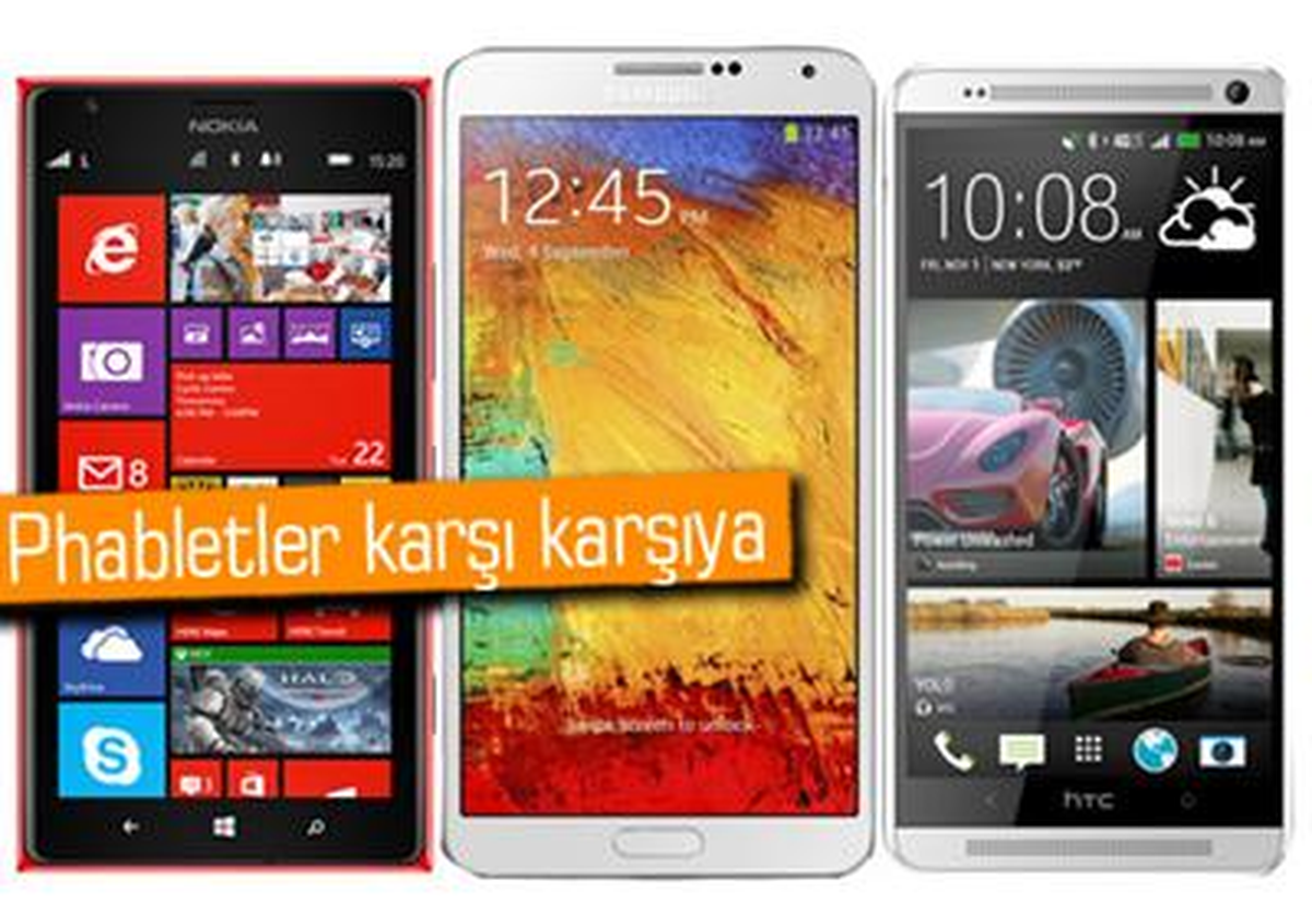 Lumia 1520, Galaxy Note 3 ve Htc One Max\'in Karşısında