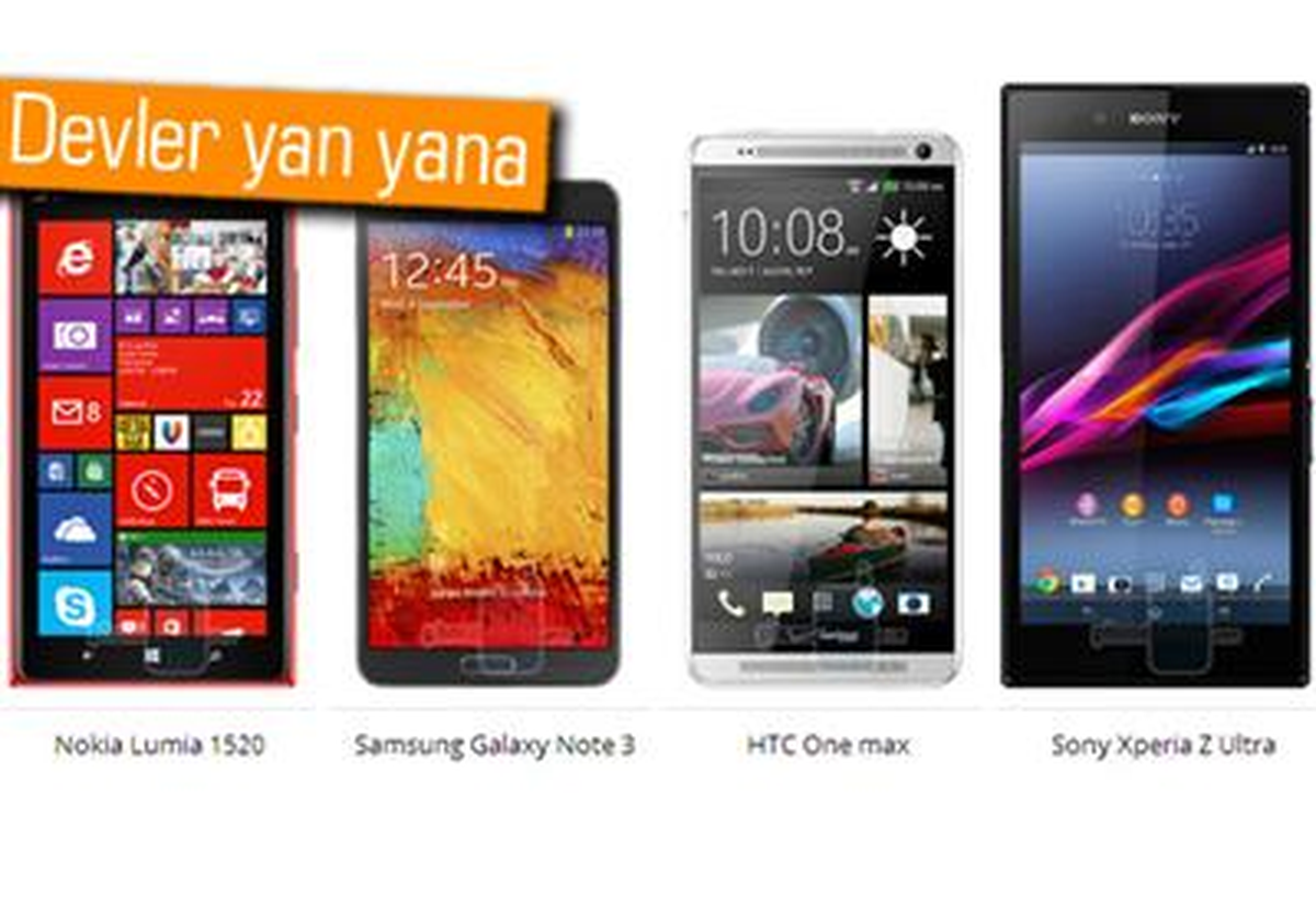 Nokia Lumia 1520 Boyut Karşılaştırması