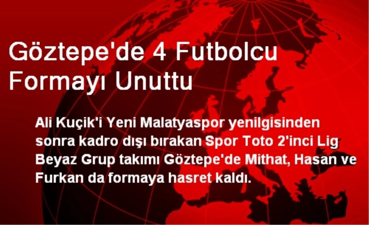 Göztepe\'de 4 Futbolcu Formayı Unuttu