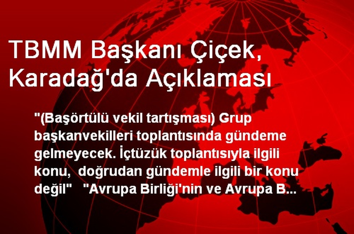 TBMM Başkanı Çiçek, Karadağ\'da Açıklaması