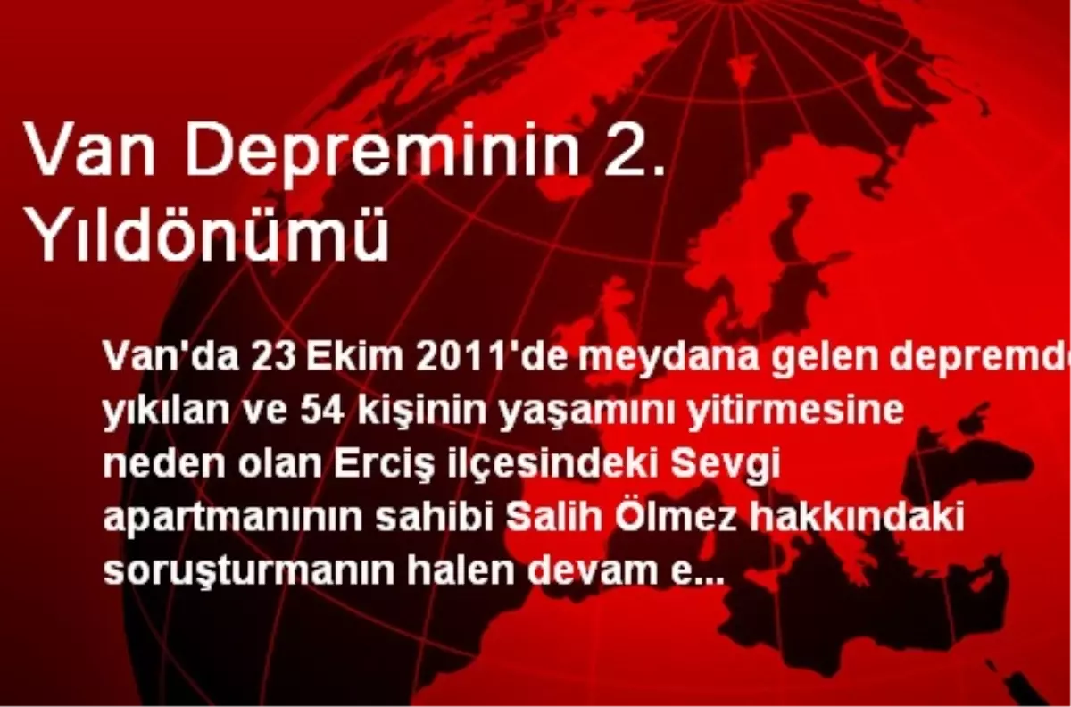 Van Depreminin 2. Yıldönümü