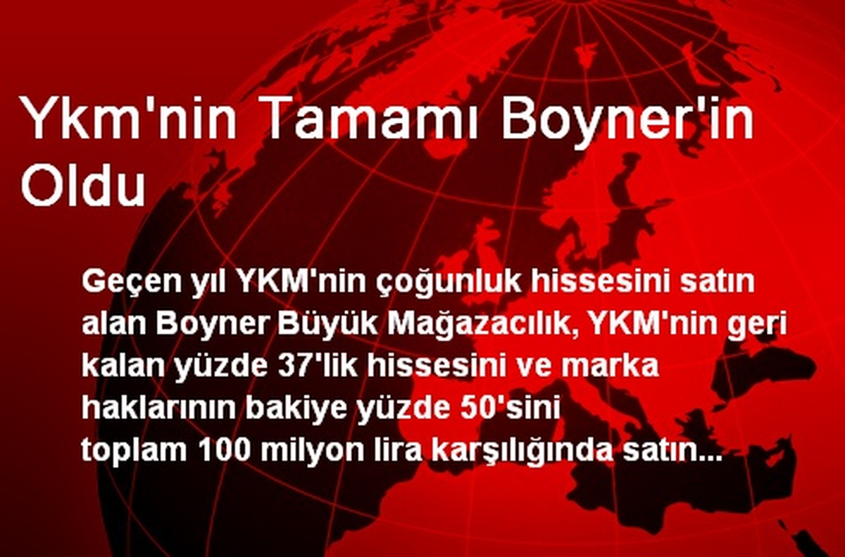 Ykm\'nin Tamamı Boyner\'in Oldu