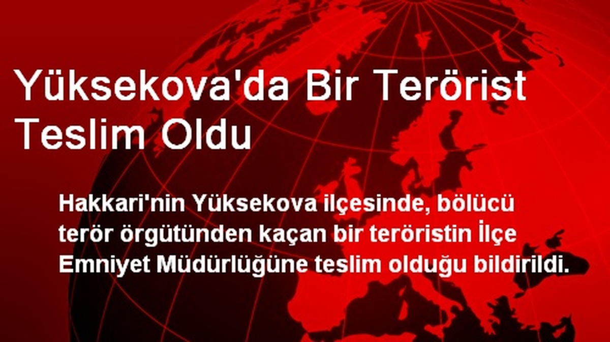 Yüksekova\'da Bir Terörist Teslim Oldu