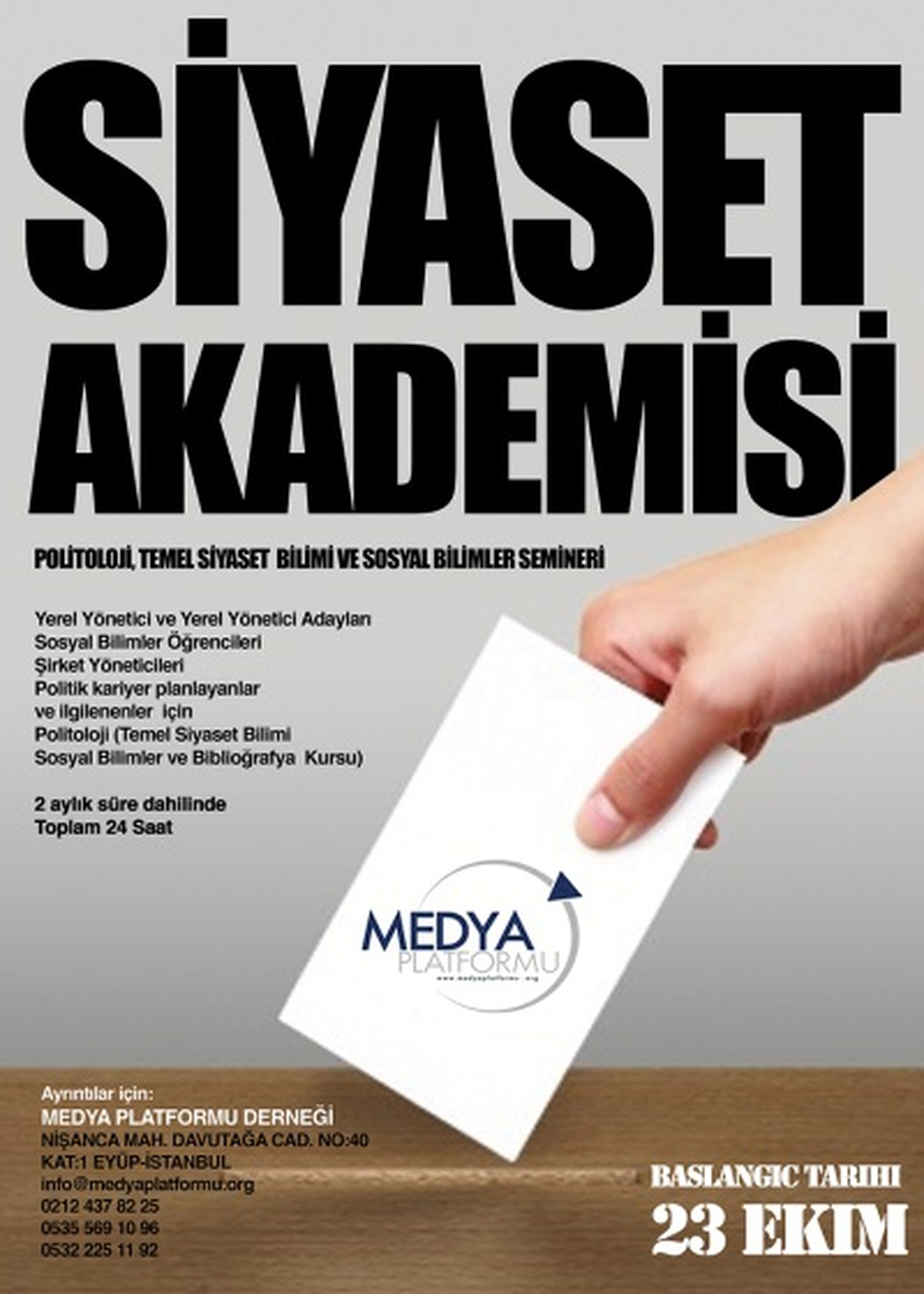 Medya Platformu, Temel Siyaset Bilimi Semineri Hizmeti Veriyor