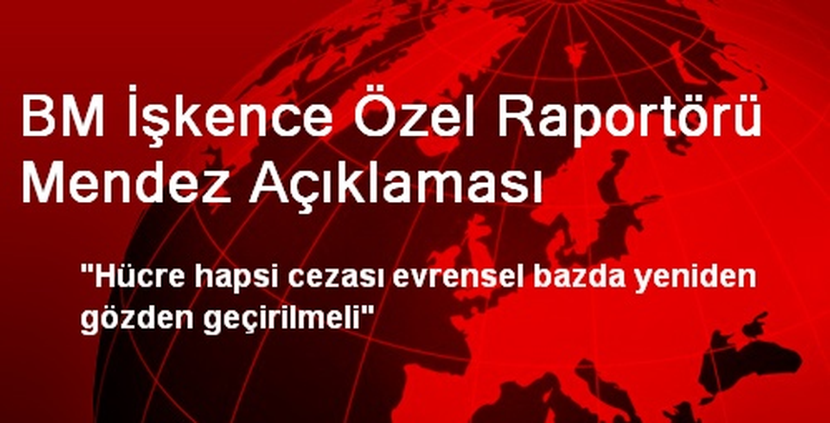 BM İşkence Özel Raportörü Mendez Açıklaması