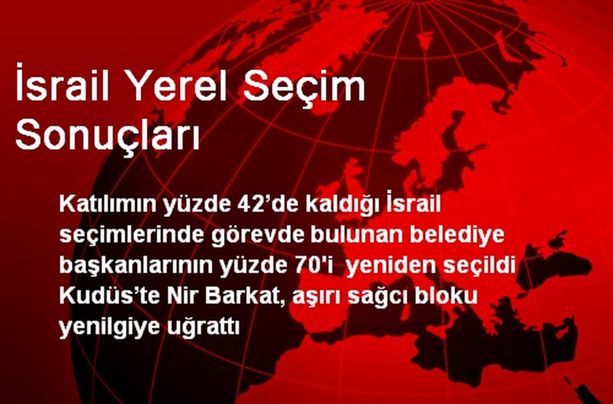 İsrail Yerel Seçim Sonuçları