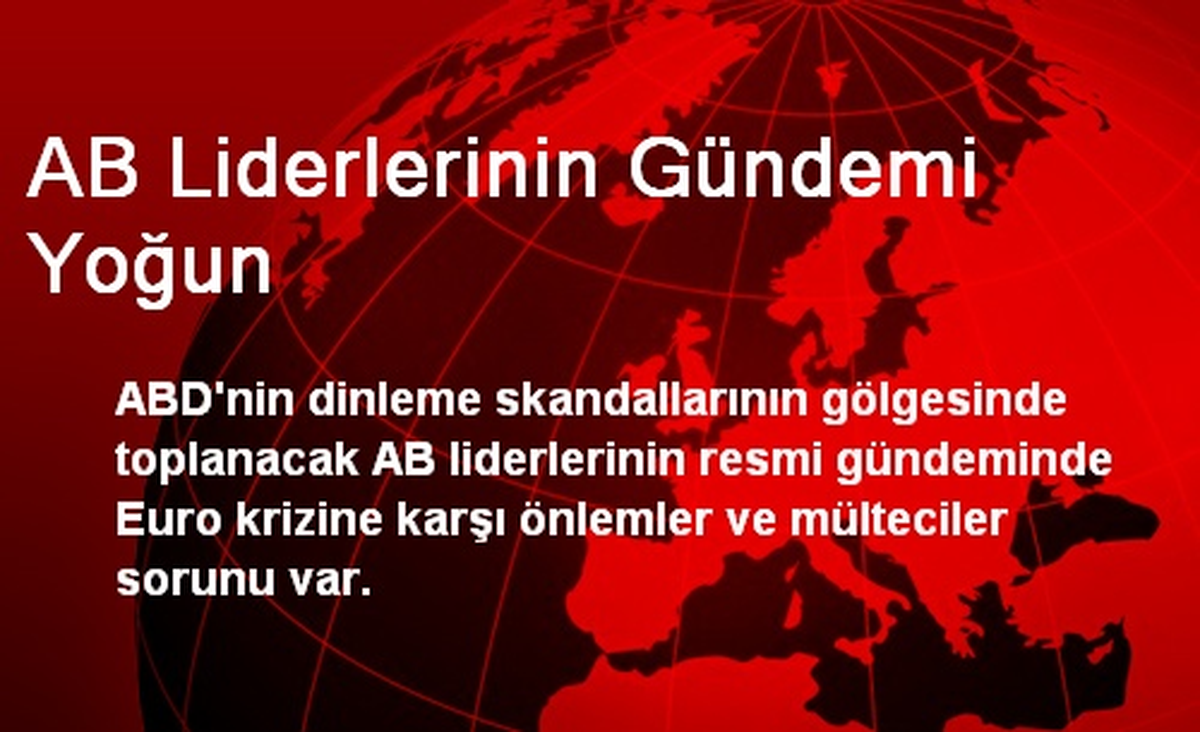 AB Liderlerinin Gündemi Yoğun
