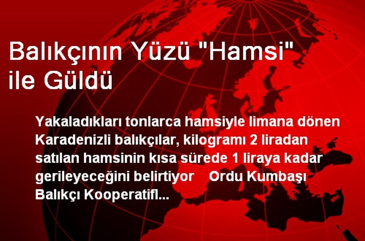 Balıkçının Yüzü "Hamsi" ile Güldü