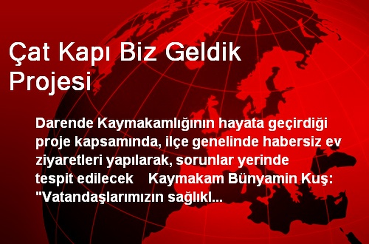 Darende\'de Yoksulların Kapısı Habersiz Çalınacak