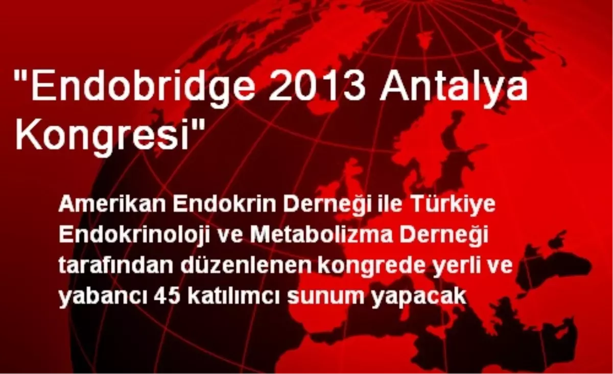 'Endobridge 2013 Antalya Kongresi'