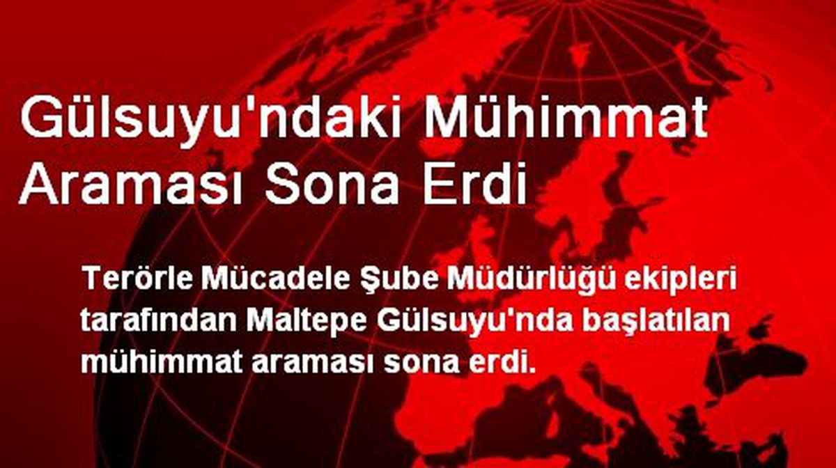 Gülsuyu\'ndaki Mühimmat Araması Sona Erdi