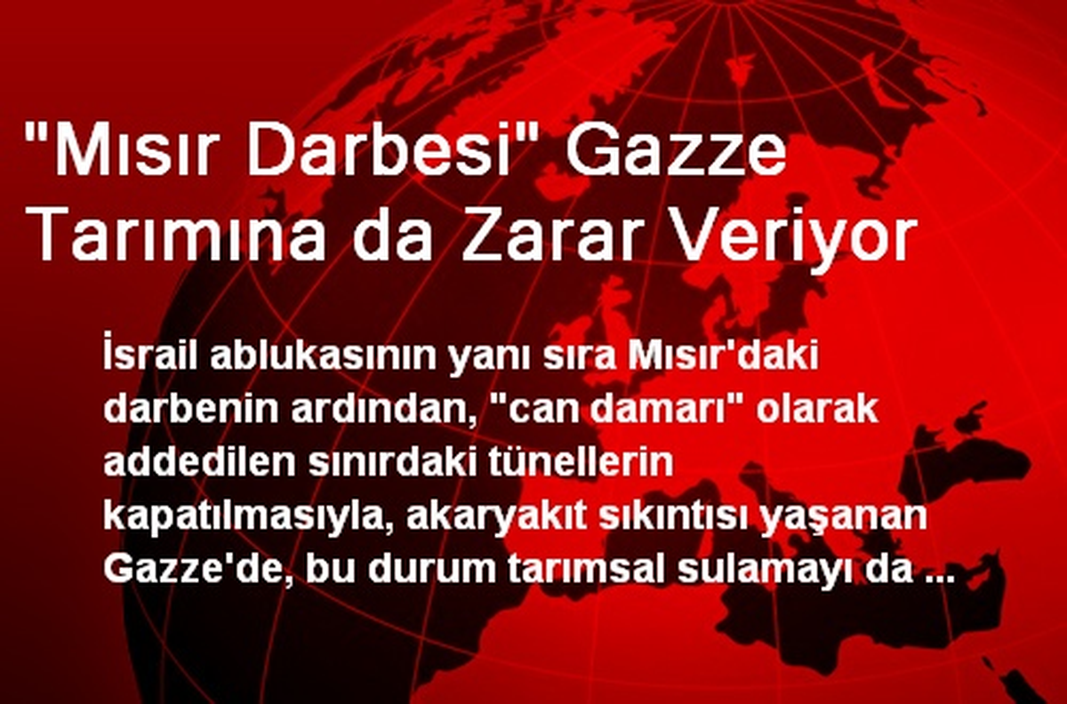 "Mısır Darbesi" Gazze Tarımına da Zarar Veriyor