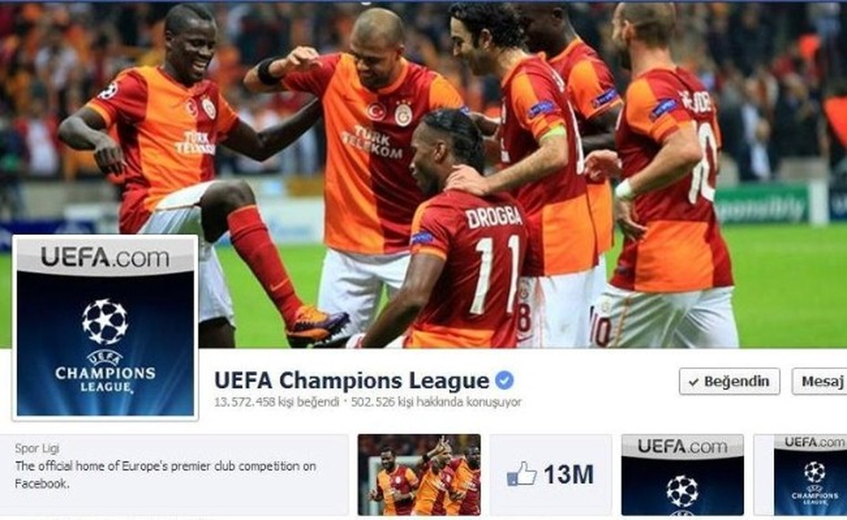 UEFA, Facebook Sayfasını Galatasaray ile Süsledi