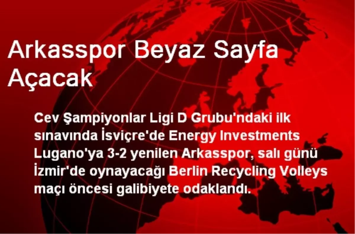 Arkasspor Beyaz Sayfa Açacak