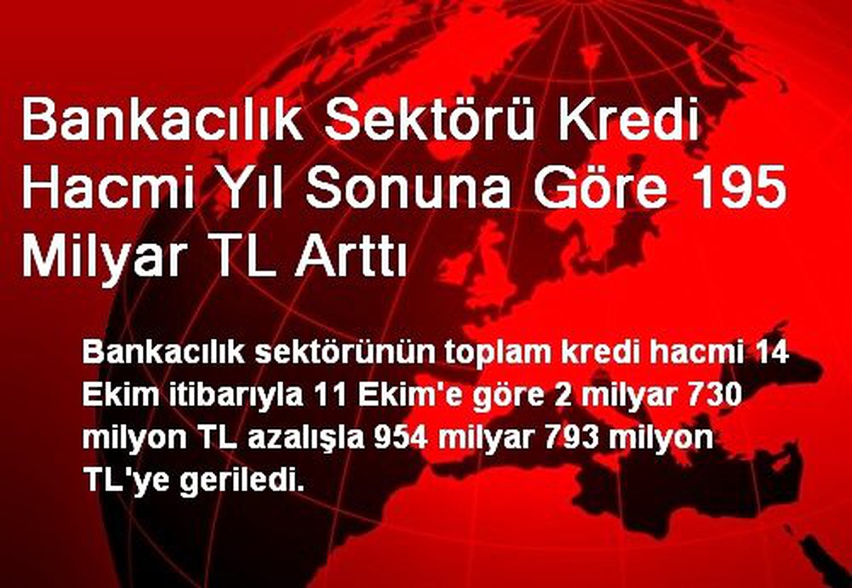 Bankacılık Sektörü Kredi Hacmi Yıl Sonuna Göre 195 Milyar TL Arttı