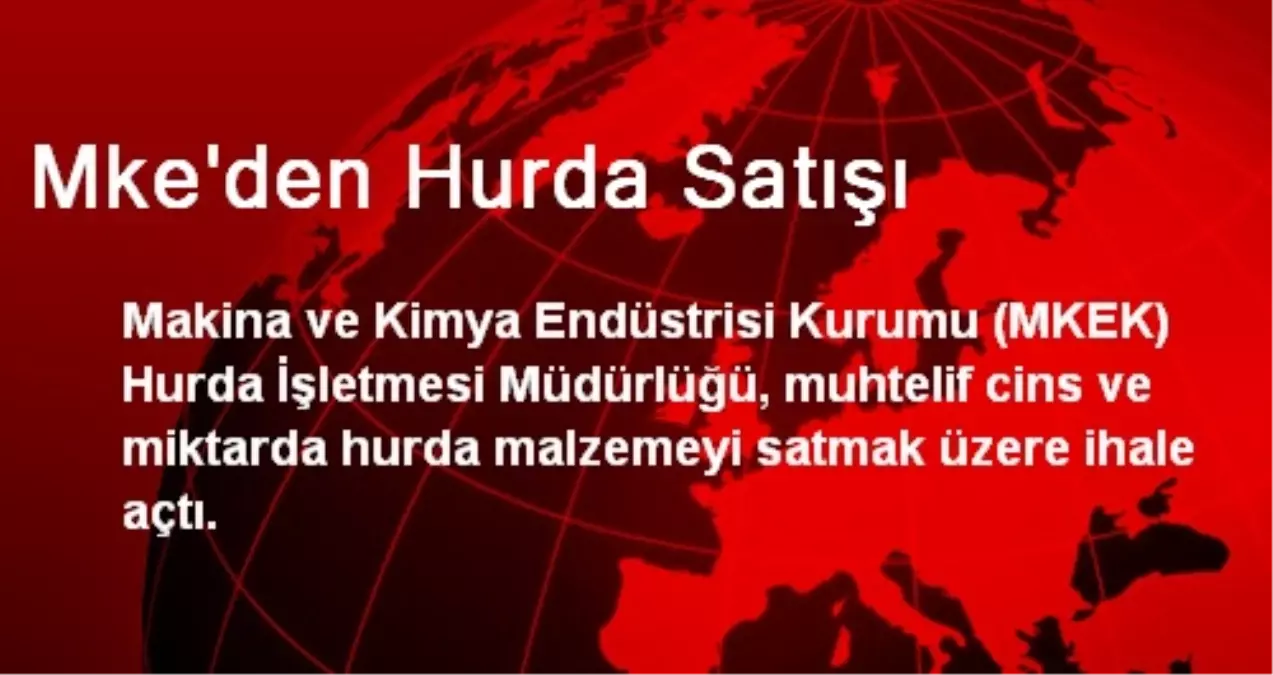 Mke\'den Hurda Satışı