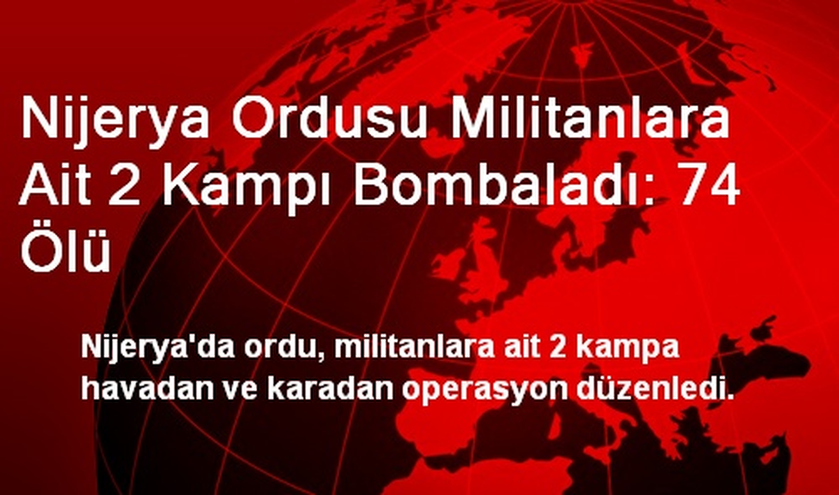 Nijerya Ordusu Militanlara Ait 2 Kampı Bombaladı: 74 Ölü