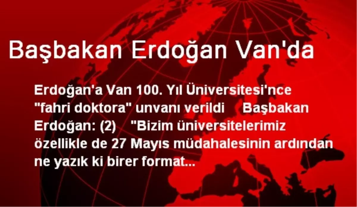 Başbakan Erdoğan Van\'da