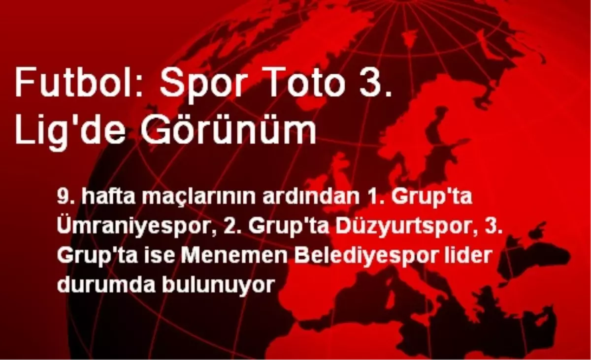 Futbol: Spor Toto 3. Lig\'de Görünüm