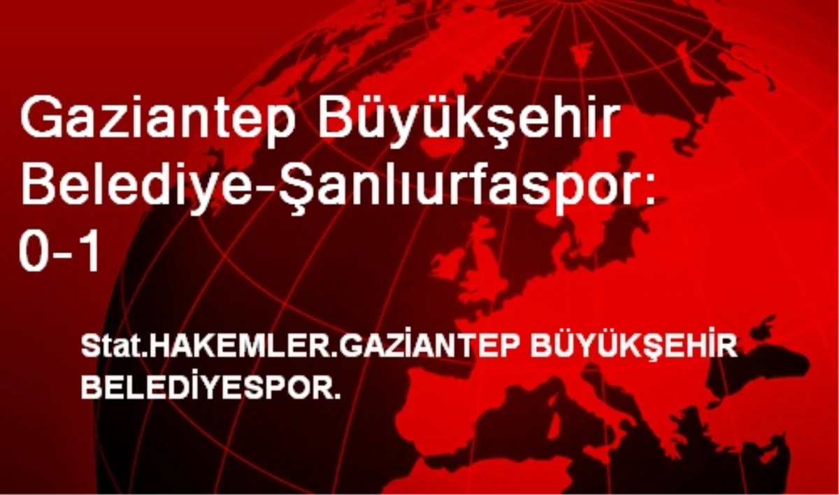 Gaziantep Büyükşehir Belediye-Şanlıurfaspor: 0-1