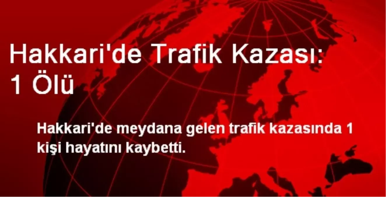 Hakkari\'de Trafik Kazası: 1 Ölü