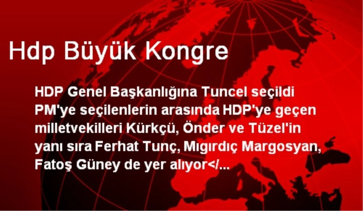 Hdp Büyük Kongre