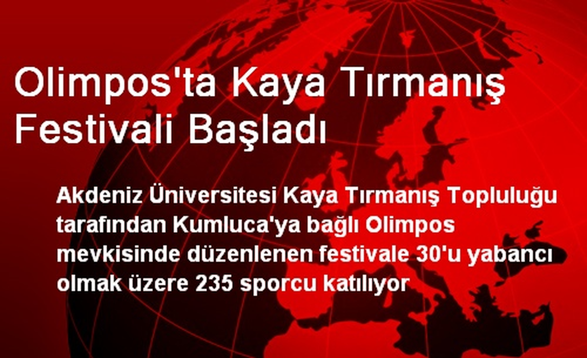 Olimpos\'ta Kaya Tırmanış Festivali Başladı