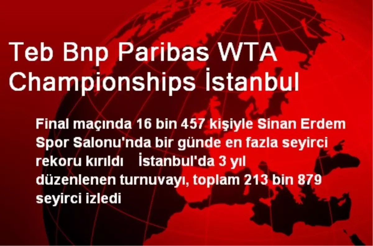 Teb Bnp Paribas WTA Championships İstanbul