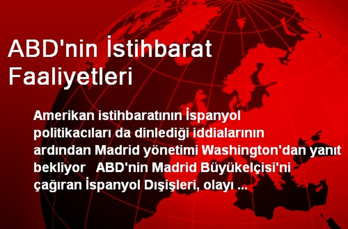 ABD\'nin İstihbarat Faaliyetleri