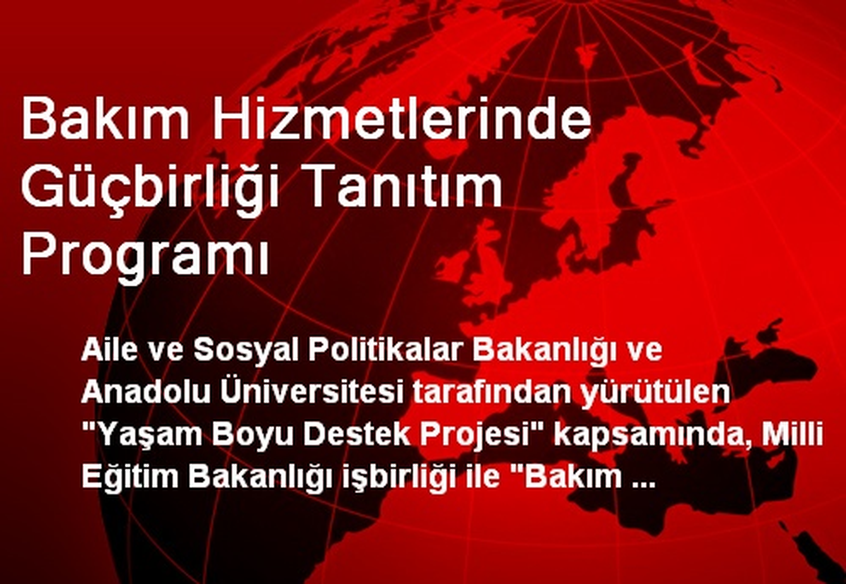 Bakım Hizmetlerinde Güçbirliği Tanıtım Programı