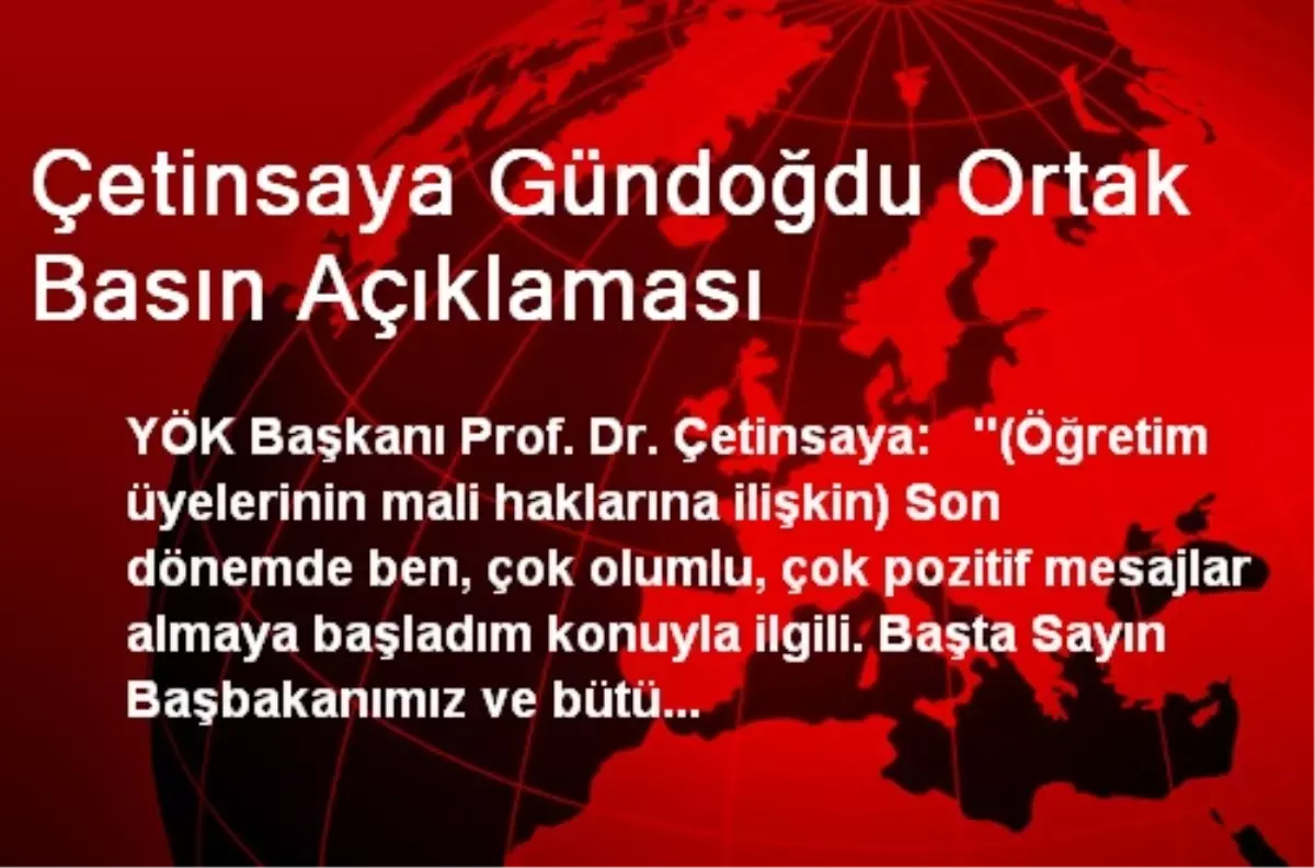 Çetinsaya Gündoğdu Ortak Basın Açıklaması