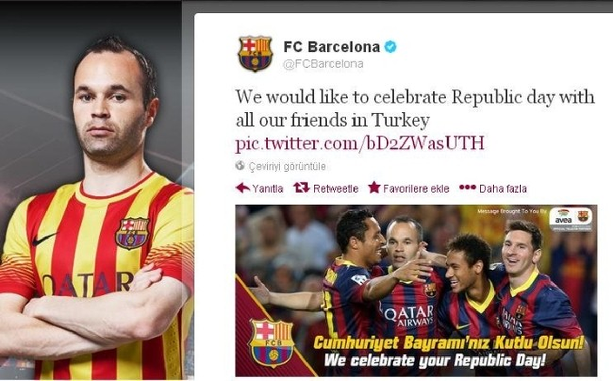 Barcelona\'dan Türkiye\'ye 29 Ekim Jesti