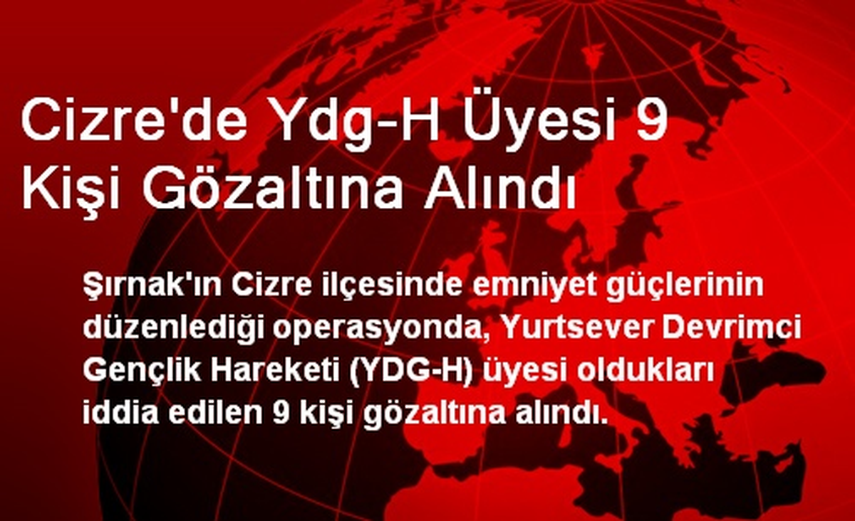 Cizre\'de YDG-H Üyesi 9 Kişi Gözaltına Alındı